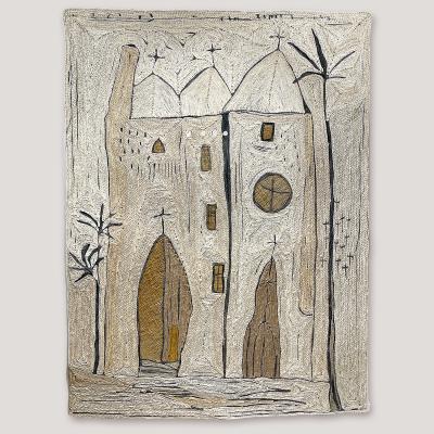 Sylvie Peyneau OUR CHURCHES One of a kind sisal tapestry by OAK Studio