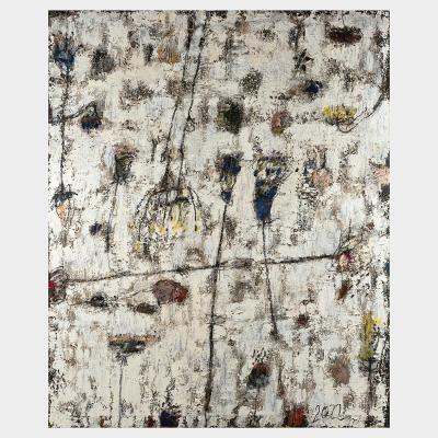 Sylvie Peyneau WILD HERBARIUM 2 Oil and pastels painting 190 x 156 cm