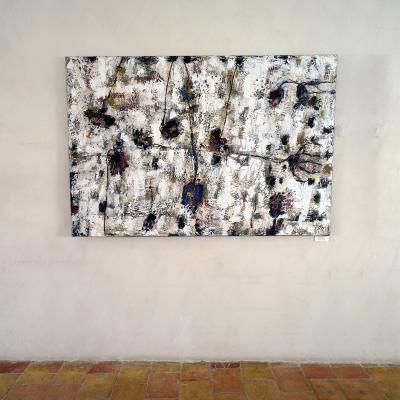 Sylvie Peyneau WILD HERBARIUM 5 Oil and pastels painting 195 x 130 cm