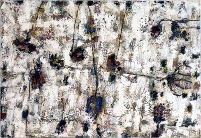 Sylvie Peyneau WILD HERBARIUM 5 Oil and pastels painting 195 x 130 cm