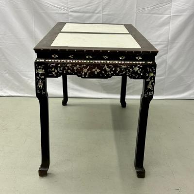 Syrian Console Alter Table Rosewood and Mother of Pearl Inlay with Marble Top