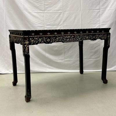 Syrian Console Alter Table Rosewood and Mother of Pearl Inlay with Marble Top