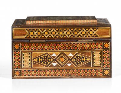 Syrian Intricately Inlaid Wood and Mother of Pearl Jewelry Box