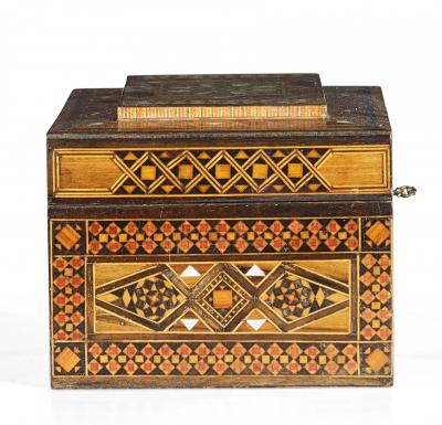 Syrian Intricately Inlaid Wood and Mother of Pearl Jewelry Box