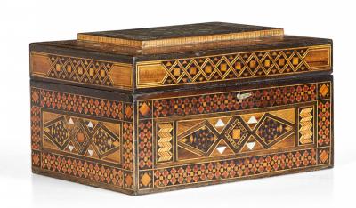 Syrian Intricately Inlaid Wood and Mother of Pearl Jewelry Box