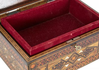 Syrian Intricately Inlaid Wood and Mother of Pearl Jewelry Box