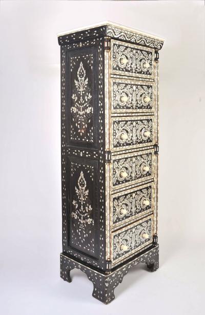 Syrian Mother of Pearl Inlaid Tall Boy