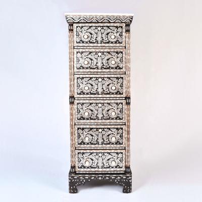 Syrian Mother of Pearl Inlaid Tall Boy