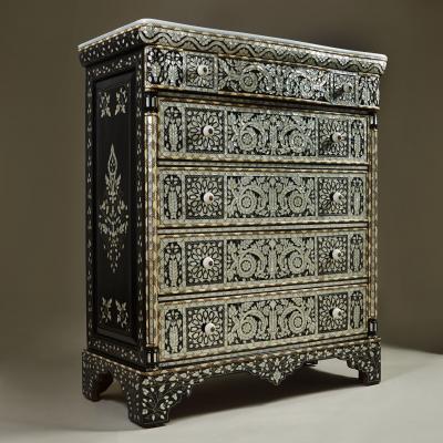 Syrian Mother of pearl chest of five drawers