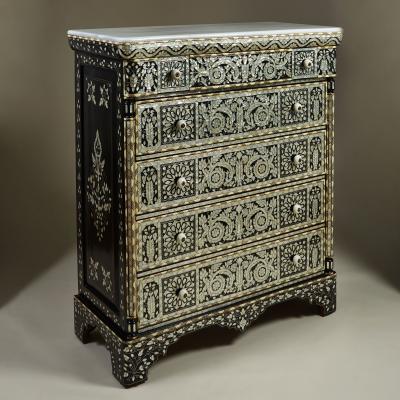 Syrian Mother of pearl chest of five drawers