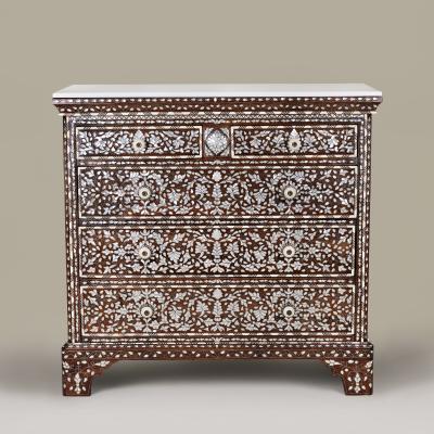 Syrian Mother of pearl chest of four drawers Design 2