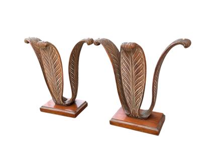 T H Robsjohn Gibbings ART DECO CERUSED WOOD PLUMES CONSOLE BY THEODORE ROBJSJOHN GIBBINGS
