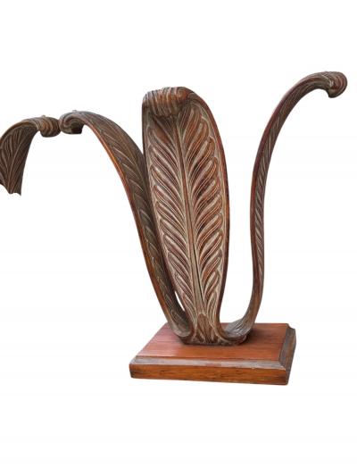 T H Robsjohn Gibbings ART DECO CERUSED WOOD PLUMES CONSOLE BY THEODORE ROBJSJOHN GIBBINGS