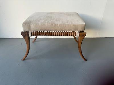T H Robsjohn Gibbings An American Modern Walnut and Leather Bench style of T H Robsjohn Gibbings