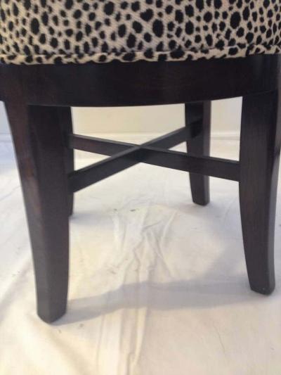 T H Robsjohn Gibbings Art Deco Vanity Swivel Stool Robjohn Gibbings chenille Fabric