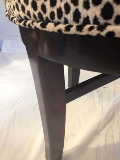 T H Robsjohn Gibbings Art Deco Vanity Swivel Stool Robjohn Gibbings chenille Fabric
