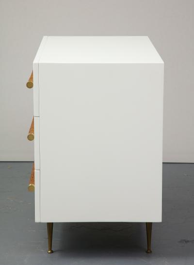 T H Robsjohn Gibbings Cane Brass and Lacquered Wood Chest by T H Robsjohn Gibbings for Widdicomb