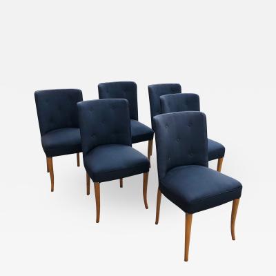 T H Robsjohn Gibbings Custom Set of Six Dining Chairs by Robsjohn Gibbings