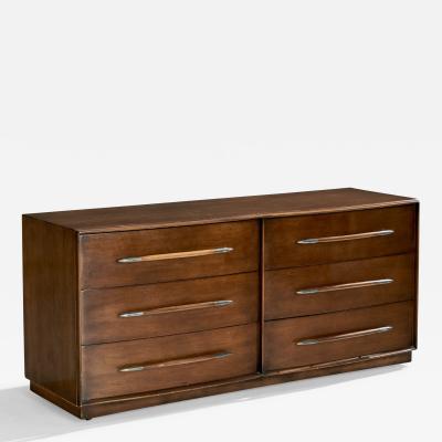 T H Robsjohn Gibbings Dresser with Walnut and Brass USA 1950s