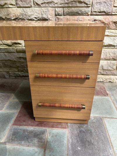 T H Robsjohn Gibbings Fabulous T H Robsjohn Gibbings Widdicomb Cane Pulls Desk Mid Century