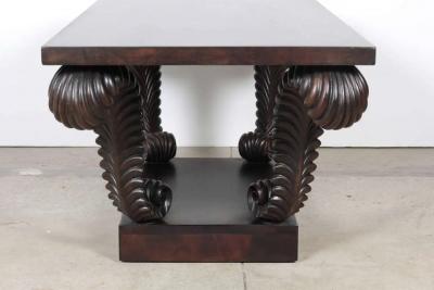 T H Robsjohn Gibbings Gibbings Widdicomb Carved Walnut Coffee Table