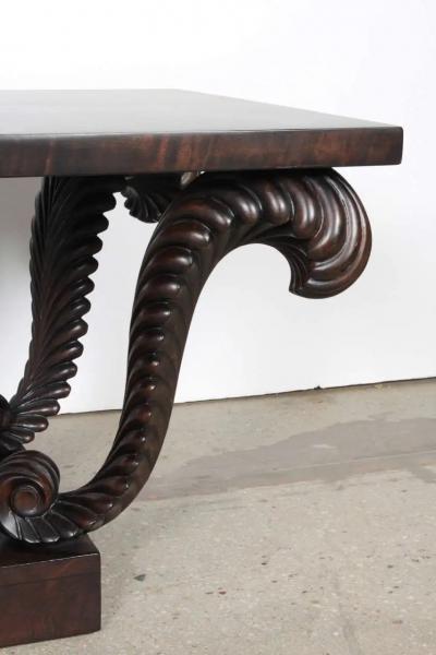 T H Robsjohn Gibbings Gibbings Widdicomb Carved Walnut Coffee Table
