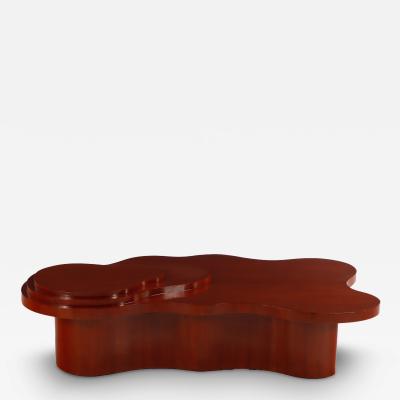 T H Robsjohn Gibbings Large mahogany wave form coffee table in manner of T H Robsjohn Gibbings 