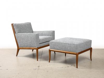 T H Robsjohn Gibbings Lounge Chair and Ottoman by T H Robsjohn Gibbings for Widdicomb Furniture