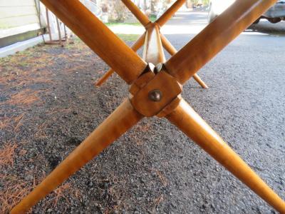 T H Robsjohn Gibbings Lovely T H RobsJohn Gibbing style Maple X Base Dining Table Mid Century Modern