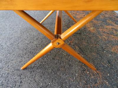 T H Robsjohn Gibbings Lovely T H RobsJohn Gibbing style Maple X Base Dining Table Mid Century Modern