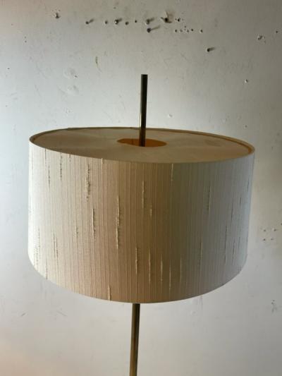 T H Robsjohn Gibbings MODERNIST BRASS TRIPOD BASE FLOOR LAMP ATTRIBUTED TO T H ROBSJOHN GIBBINGS