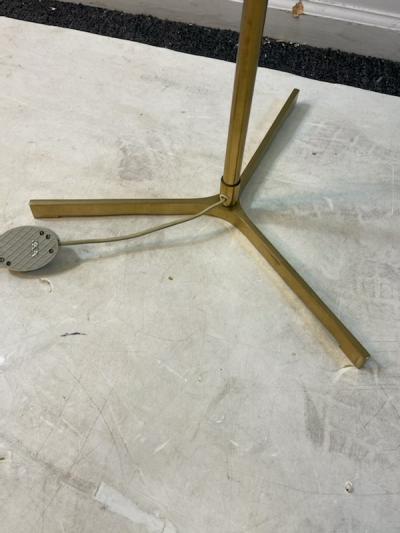 T H Robsjohn Gibbings MODERNIST BRASS TRIPOD BASE FLOOR LAMP ATTRIBUTED TO T H ROBSJOHN GIBBINGS