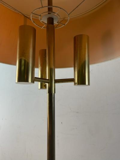 T H Robsjohn Gibbings MODERNIST BRASS TRIPOD BASE FLOOR LAMP ATTRIBUTED TO T H ROBSJOHN GIBBINGS