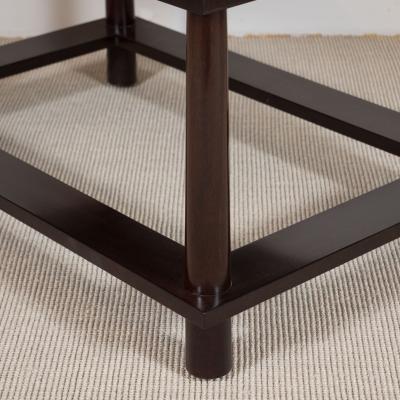 T H Robsjohn Gibbings Mid Century Style Three Tiered End Tables with a Hole in the Base