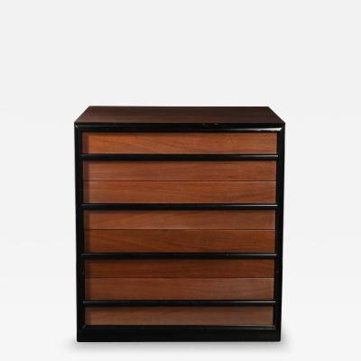 T H Robsjohn Gibbings Mid Century Walnut Lacquered Chest by Robsjohn Gibbings for Widdicomb Company