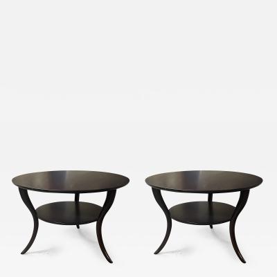 T H Robsjohn Gibbings PAIR OF TIERED KLISMOS SIDE TABLES