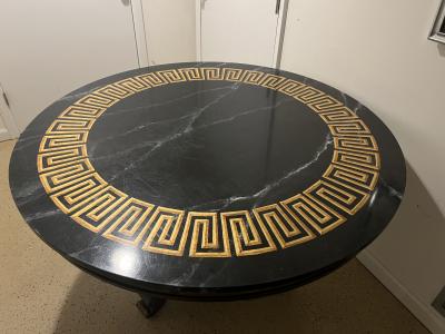 T H Robsjohn Gibbings POST MODERN GREEK KEY TROMP LOEIL DINING TABLE