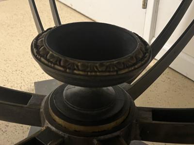 T H Robsjohn Gibbings POST MODERN GREEK KEY TROMP LOEIL DINING TABLE