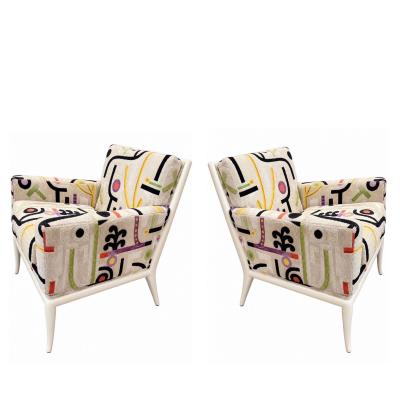 T H Robsjohn Gibbings Pair T H Robsjohn Gibbings for Widdicomb Lounge Chairs 1950