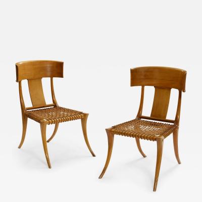 T H Robsjohn Gibbings Pair of Klismos Chairs 