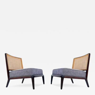 T H Robsjohn Gibbings Pair of Mid Century Modern Slipper Lounge Chairs Attr to Robsjohn Gibbings