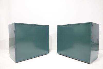 T H Robsjohn Gibbings Pair of Robsjohn Gibbings for Widdicomb Chests Newly Lacquered in Deep Green