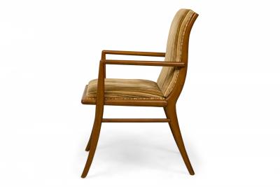 T H Robsjohn Gibbings Pair of T H Robsjohn Gibbings for Widdicomb Striped Walnut Dining Armchairs