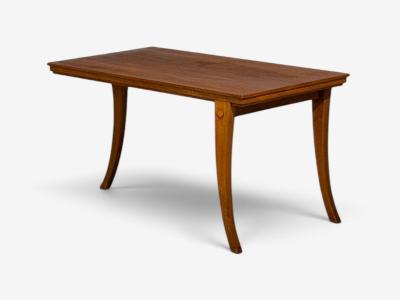 T H Robsjohn Gibbings Rare Trapeza End Table Walnut Greece 1960s