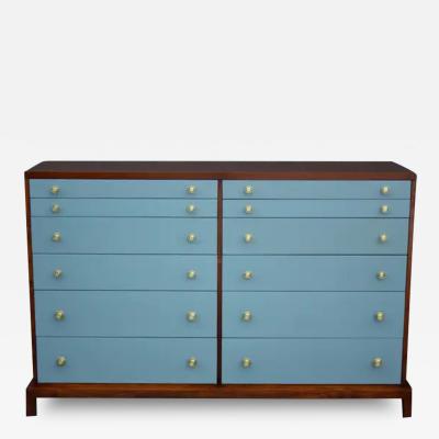 T H Robsjohn Gibbings Restored T H Robsjohn Gibbings for Widdicomb 12 Drawer Dresser Blue Mahogany