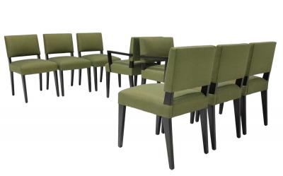 T H Robsjohn Gibbings Robsjohn Gibbings Dining Chairs in Donghia Upholstery