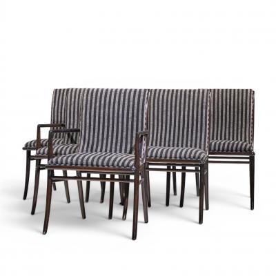 T H Robsjohn Gibbings Robsjohn Gibbings for Widdicomb Ebonized Walnut Dining Chairs Set of 6