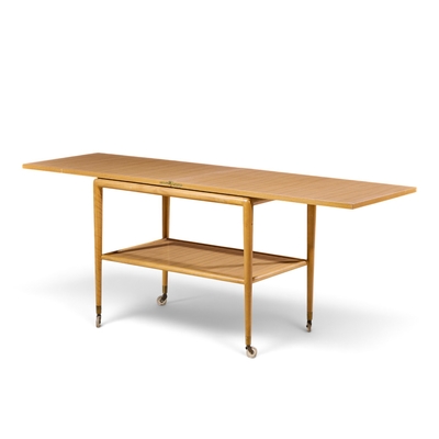 T H Robsjohn Gibbings Robsjohn Gibbings for Widdicomb Mid Century Expandable Flip Top Bar Cart