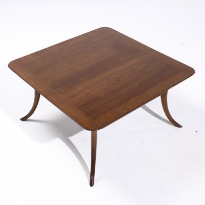 T H Robsjohn Gibbings Robsjohn Gibbings for Widdicomb Mid Century Sabre Leg Mahogany Coffee Table