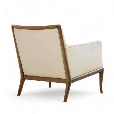 T H Robsjohn Gibbings Robsjohn Gibbings for Widdicomb Mid Century Walnut Saber Leg Lounge Chair Pair